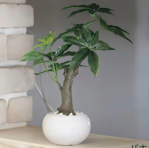光触媒　人工観葉植物　ウォールグリーン　フェイクグリーン　パキラポット高さ27 5枚目の画像
