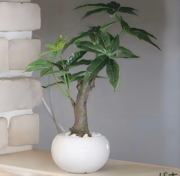 光触媒　人工観葉植物　ウォールグリーン　フェイクグリーン　パキラポット高さ27 7枚目の画像