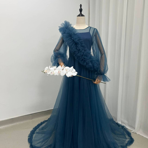 送料無料！パーティードレス ネイビー ツーピース キャミソール  