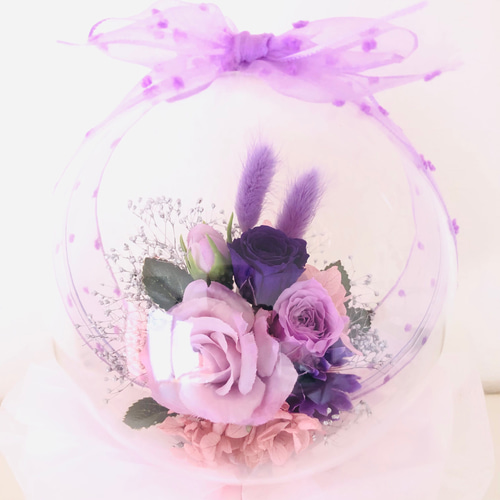 バルーンアレンジ　贈り物　フラワーアレンジ 開店・周年祝い】フラワーバルーン入り ティファニーブルー