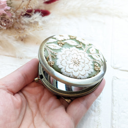 母の日に NEW♡インド刺繍リボン✤コンパクト ミラー 手鏡み 手鏡