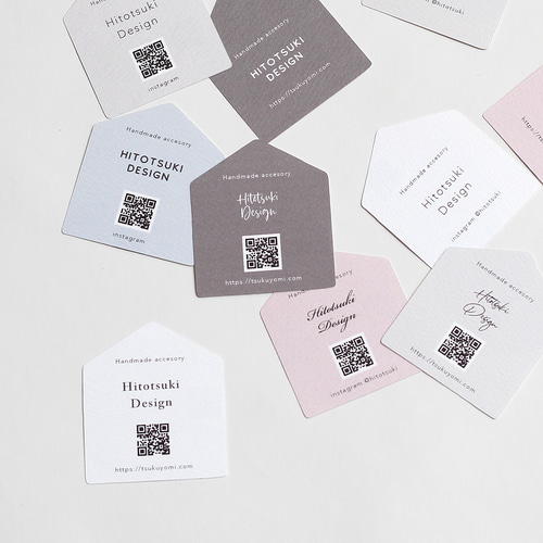 ショップカード セミオーダー 作成 QRコード 型抜き メッセージカード