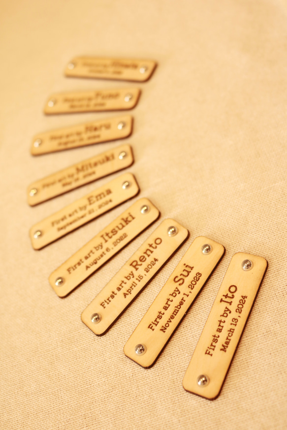 【貼るタイプ】first art tag ファーストアートタグ 木製アートタグ 6枚目の画像