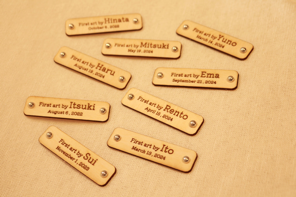 【貼るタイプ】first art tag ファーストアートタグ 木製アートタグ 5枚目の画像