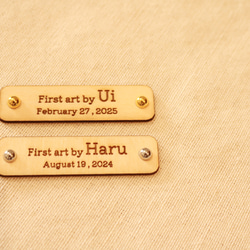 【貼るタイプ】first art tag ファーストアートタグ 木製アートタグ 3枚目の画像