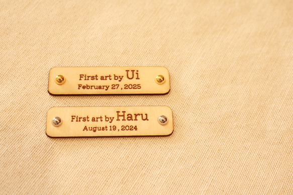 【貼るタイプ】first art tag ファーストアートタグ 木製アートタグ 3枚目の画像
