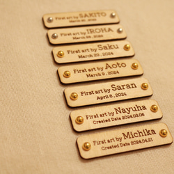 【貼るタイプ】first art tag ファーストアートタグ 木製アートタグ 1枚目の画像