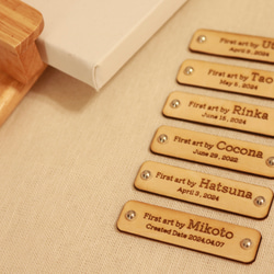 【貼るタイプ】first art tag ファーストアートタグ 木製アートタグ 2枚目の画像