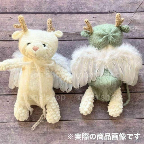 3ヶ月用緑♪辰耳帽子とオーバーオールたつニューボーンフォト衣装ボンネット 3ヶ月用緑♪辰耳帽子とオーバーオールたつニューボーンフォト