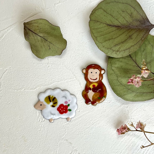 純銅板【ひつじ/羊/未】七宝焼き《K72-030》 その他素材 Sippou Japan