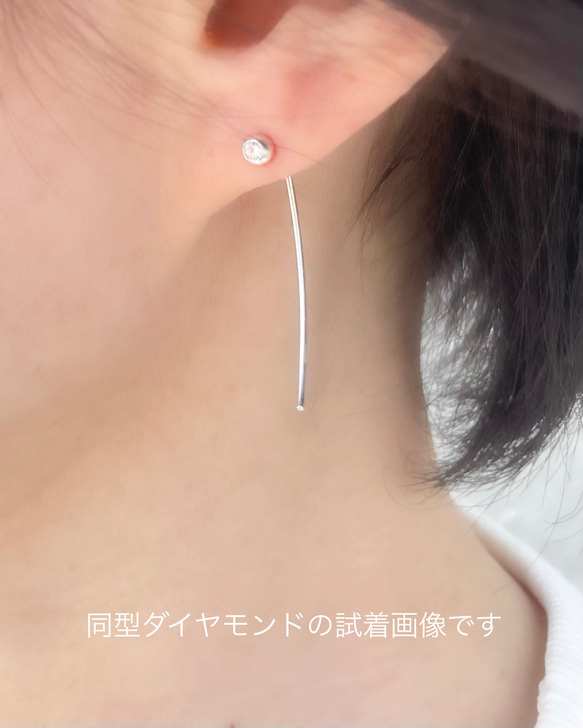 【受注製作】rosées / sapphire silver hook earrings サファイアシルバーフックピアス 3枚目の画像