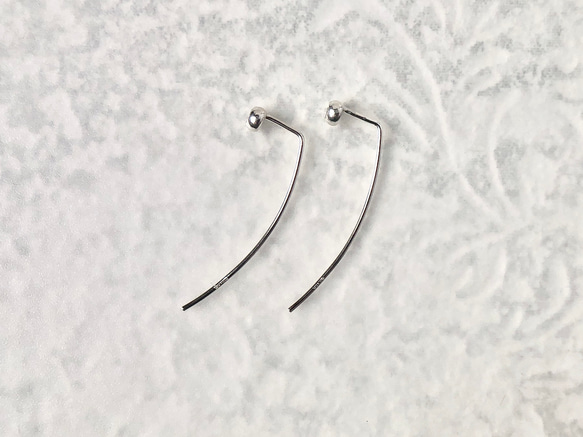 【受注製作】rosées / sapphire silver hook earrings サファイアシルバーフックピアス 4枚目の画像
