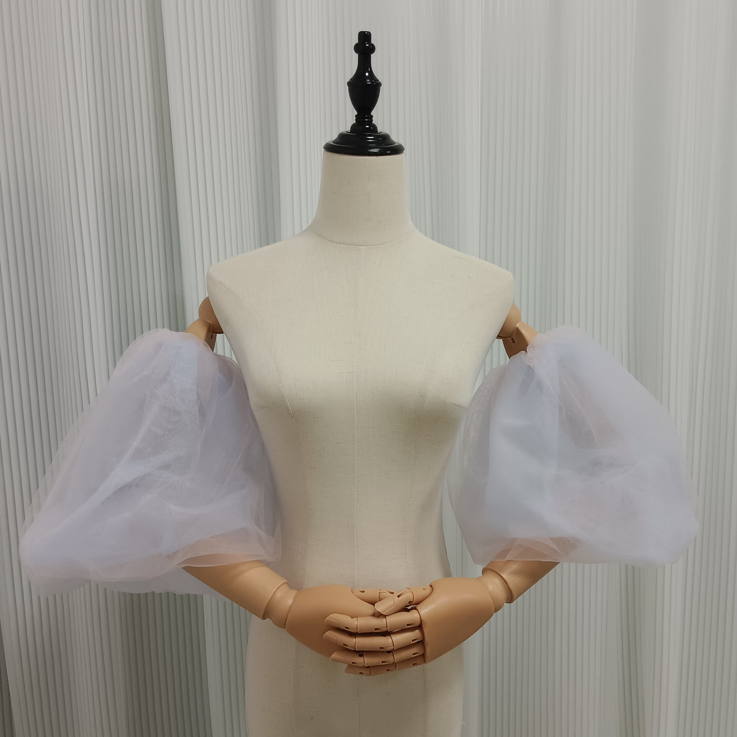 送料無料！取り外し袖 パフスリーブ 薄青 ピンク 色直し 可愛い ストレッチ