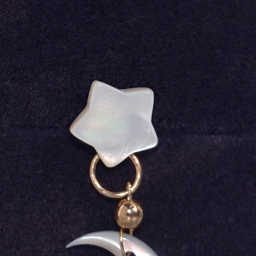 star＆moon 』星月ピアス イヤリング 白蝶貝 スター ムーン ネコポス