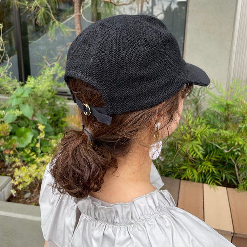 洗えるリネン】真夏も涼しい麻素材♡大人のリネンキャップ♡サイズ調整
