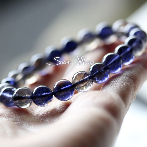 天然石 高品質 アイオライト ブレスレット 9.4mm