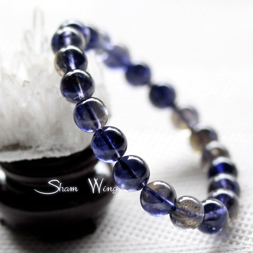 天然石 高品質 アイオライト ブレスレット 9.4mm