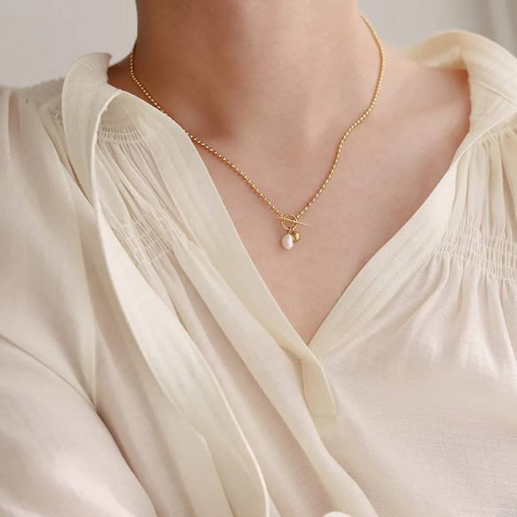 natural pearl mantel necklace R6N002 7枚目の画像