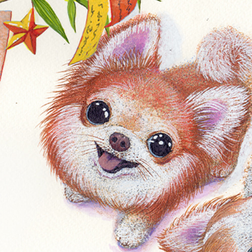 チワワ 原画 絵画 イラスト ドローイング ペット 犬 インテリア
