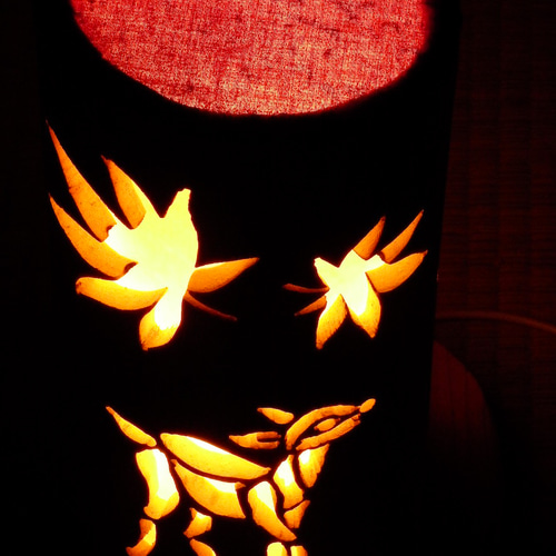 ◇両面彫◇竹灯り・竹あかり・竹灯籠 ～～ 癒しの灯り 華衣ライン