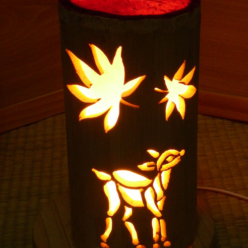 ◇両面彫◇竹灯り・竹あかり・竹灯籠 ～～ 癒しの灯り 華衣ライン