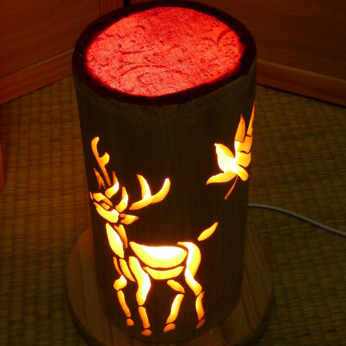 ◇両面彫◇竹灯り・竹あかり・竹灯籠 ～～ 癒しの灯り 華衣ライン