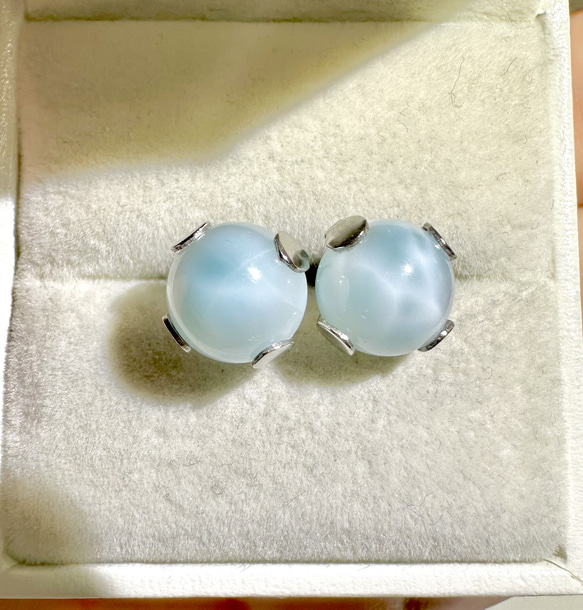 高品質 ラリマー スタッドピアス ラリマー ラウンド スタッド ピアス 直径1.2 cm | 【公式通販