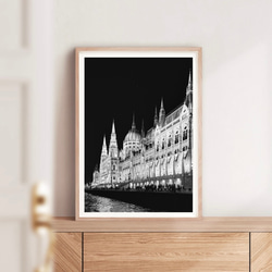 モノクロ インテリア フォト グラフィック ポスター【 ブダペストの夜 】:/P025 / 写真 海外 建築 白黒 7枚目の画像