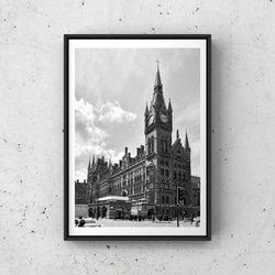 モノクロ インテリア フォト グラフィック ポスター【 キングスクロス 】:/P026 / 写真 海外 建築 ロンドン 2枚目の画像