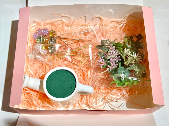 当店人気のおうちで作ろう‼︎可愛いビー玉のお花アレンジメント体験キット 4枚目の画像