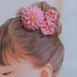 ☆匿名便送料無料☆受注生産【カラーが選べる】14色　つまみ細工の半クス　結婚式　七五三　成人式　2WAYコサージュピン 9枚目の画像