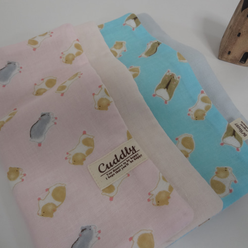 30㎝角*8重やわらかガーゼハンカチ*1枚*ハンドメイド 30㎝角*Flower*りんご*8重やわらかガーゼハンカチ*1枚