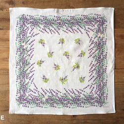 Handkerchief Lavender ラベンダー　ハンカチ　フレンチリネン100％ 2枚目の画像