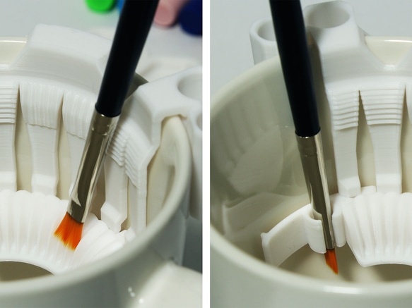 マグカップを筆洗に 多機能筆洗化パーツ 筆置き 画材 水彩 2枚目の画像