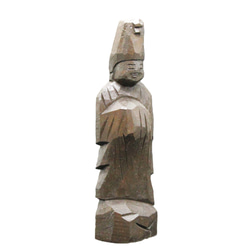 護法神（16cm クス材 着色 gh1411） 仏像 円空仏 木彫 彫刻 円空