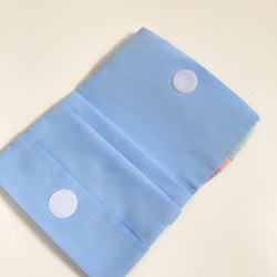 移動ポケット マチあり2段ポケット　クリップなし　薄ブルー 3枚目の画像