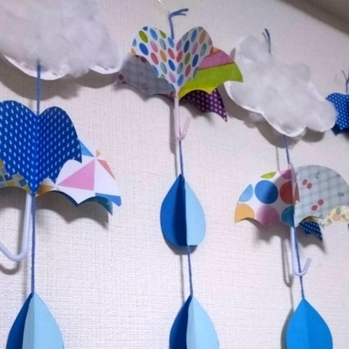 ☆再販⑥☆梅雨・吊るし飾り・6月・壁面飾り・保育・介護施設 雑貨