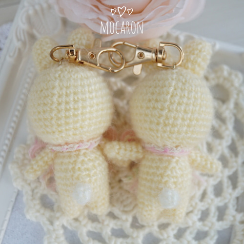 おめかし♡うさちゃん 引き揃え糸のリボン あみぐるみ