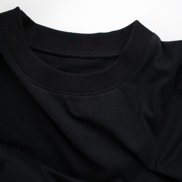 《2024春夏》受注生産　コットン天竺メンズライクビッグシルエットTシャツ　ブラック 10枚目の画像