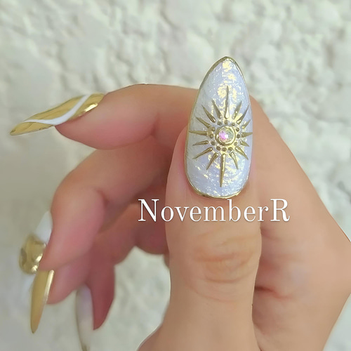 LA725☆手書きモロッカンネイルチップ ネイルチップ（つけ爪