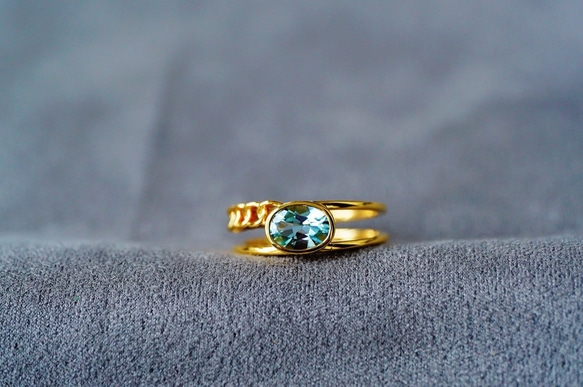 アクアマリンK18金リング