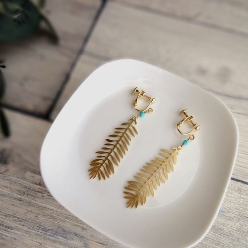 葉の形状のチェーンピアス Creema限定】【限定数】Botanical Design □ ピアス・イヤリング