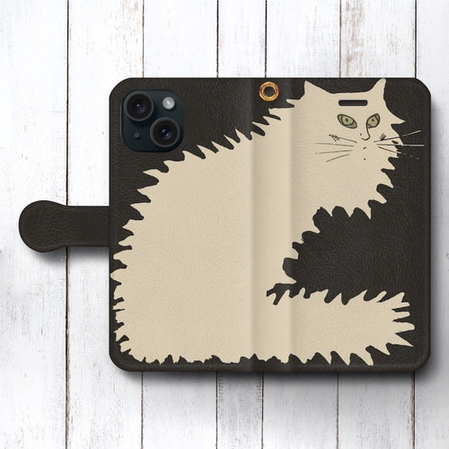 アンドレ エレ 猫 黒猫 キャット 5】スマホケース手帳型