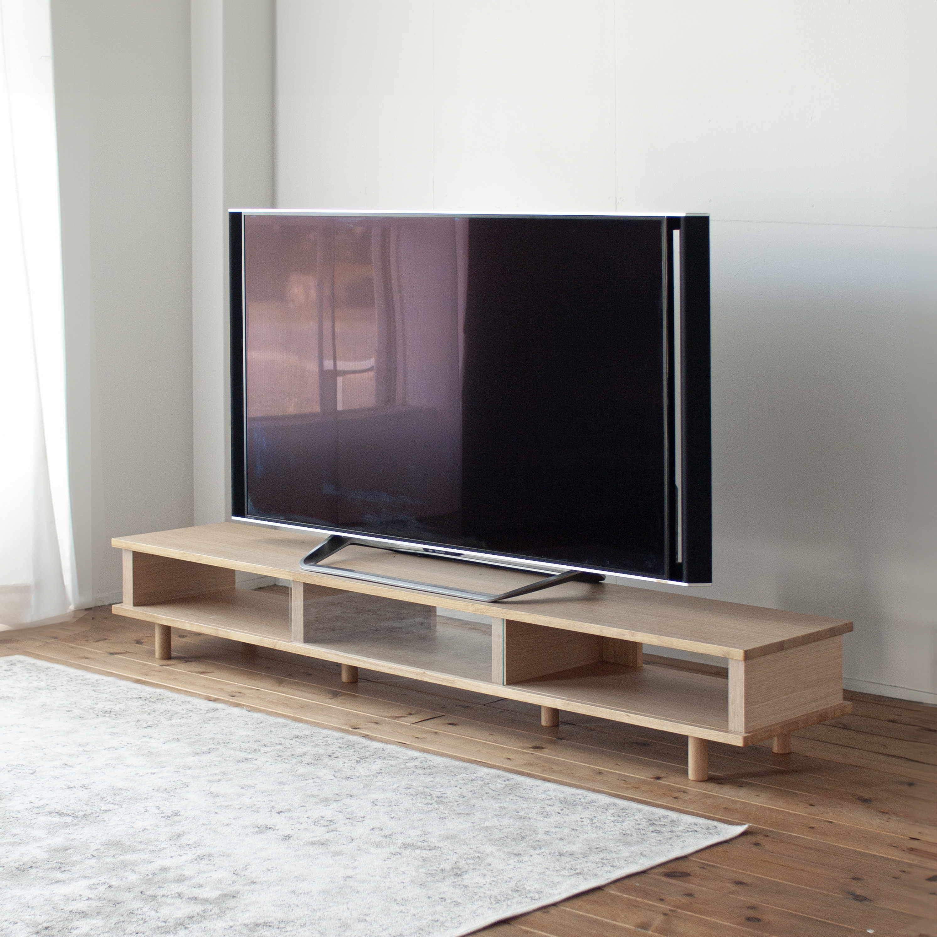 オーク材のテレビボード［2サイズ 180cm 200cm] 高さ選択 テレビ台 天然突板 日本製