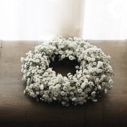 かすみそうふわふわリース ドライフラワー petit chocolat 通販