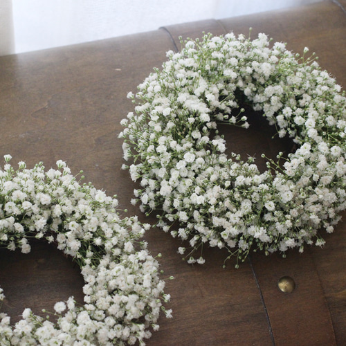 かすみそうふわふわリース ドライフラワー petit chocolat 通販