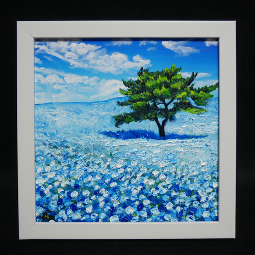 油絵 油彩 油彩画 絵 絵画【ネモフィラの丘】SM号 | HIROSHI1990