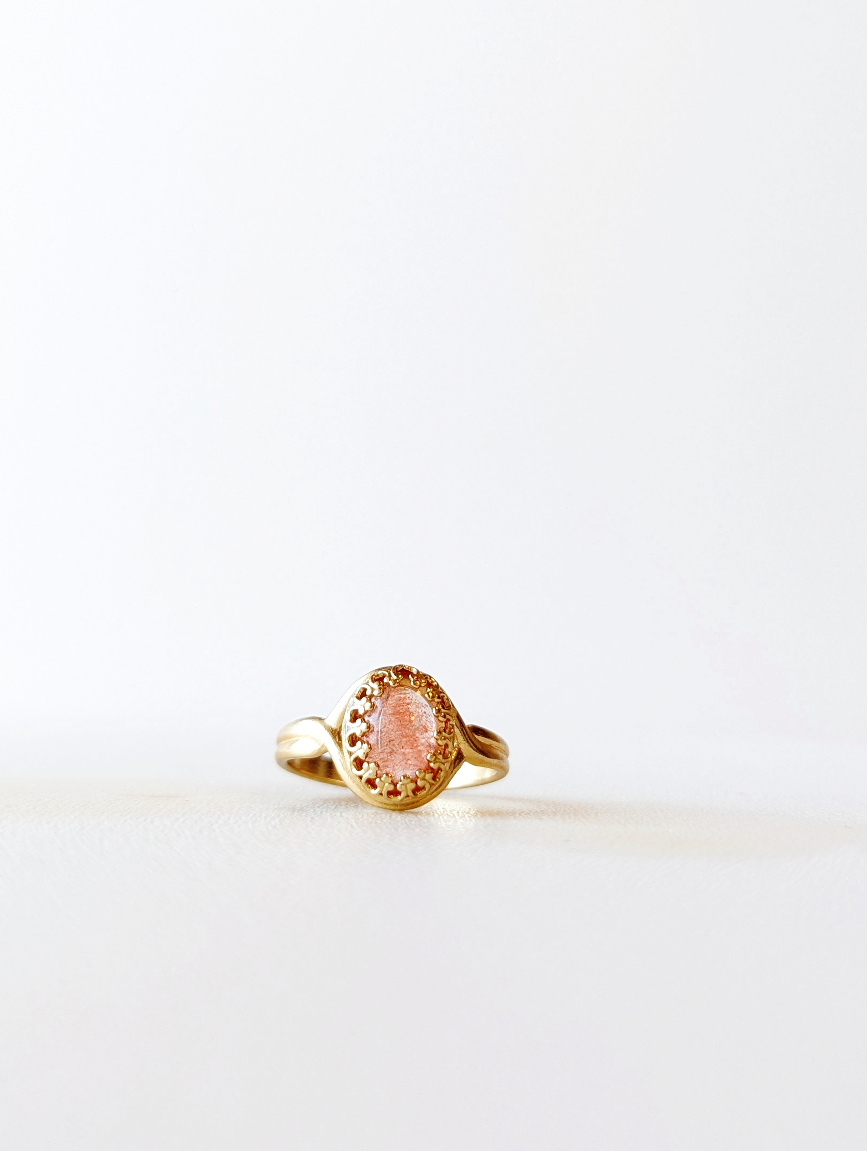 ストロベリークォーツ　リング　クォーツリング　天然石　リング　天然石　指輪　フリーサイズリング　誕生石リング