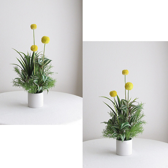 クラスペディア＆グリーンアレンジ　アーティフィシャルフラワー　造花　インテリア　ギフト　cma056 2枚目の画像