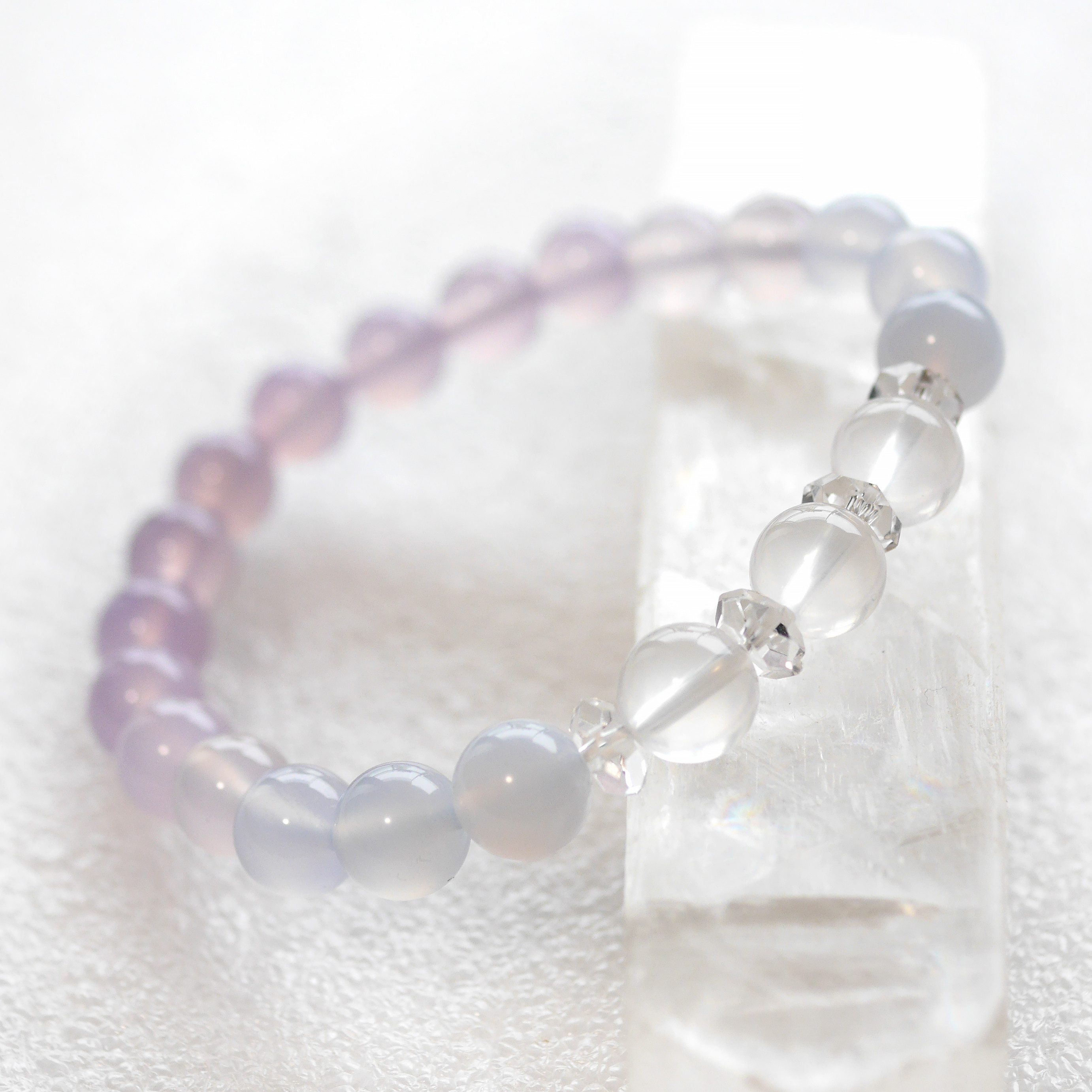 ブレスレット☆天然 ブルーカルセドニー・パープルカルセドニー・メタモルフォーゼス_220439